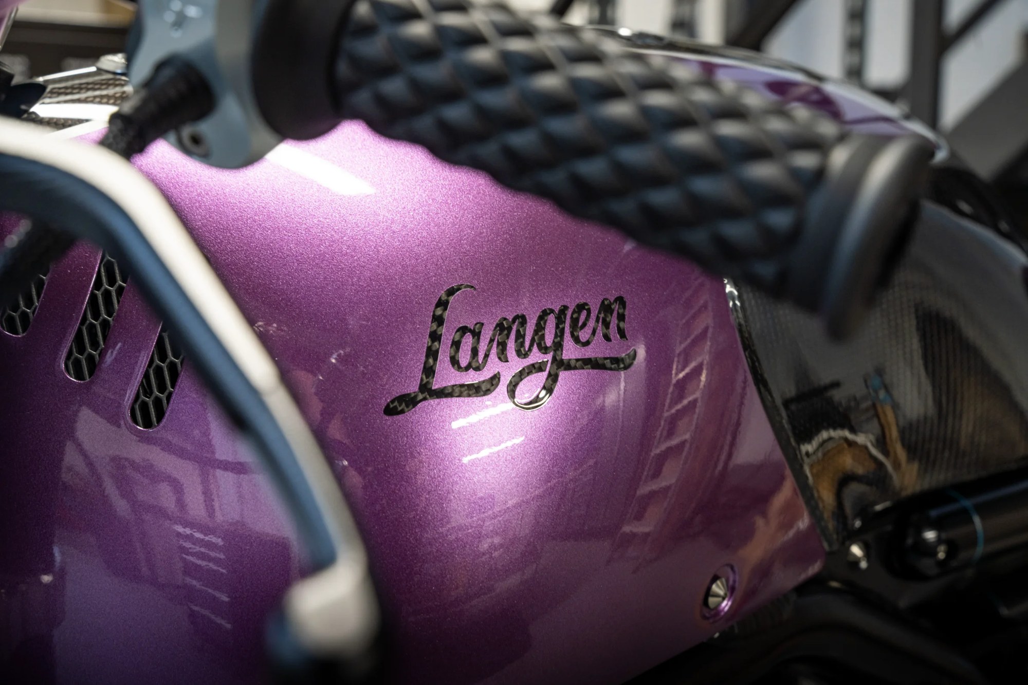 Two Stroke in metallic purple