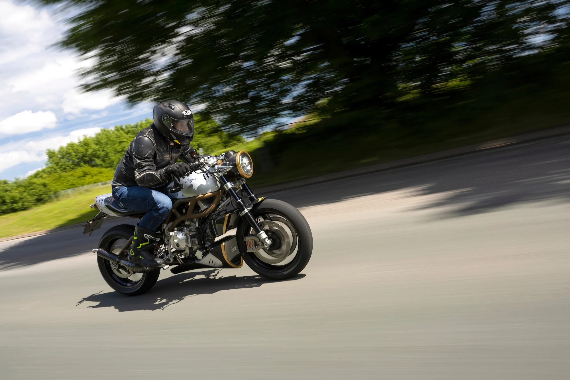 Two Stroke at speed on a country road