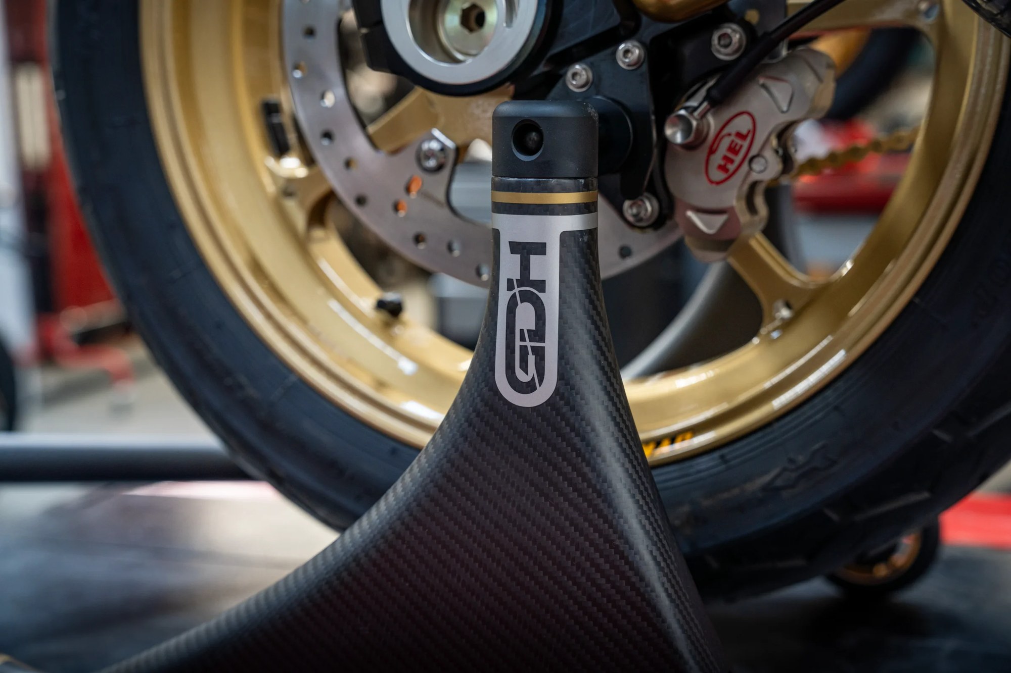 Two Stroke gold forged wheel and brake
